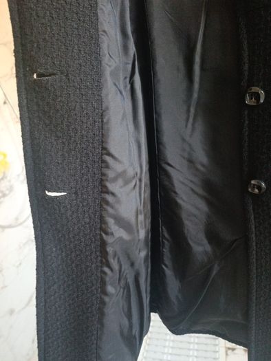 Oasis wool tweed classic black winter coat S 8 Dry cleaned