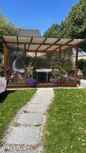 Covered outdoor lounge