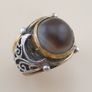 Natural Sulemani Eye Agate Gemstone Ring Antique Brass Silver Design# 169 Image 8