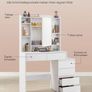 Dressing table with LED lighting and plush stool Image 4