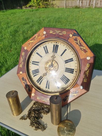 19th-century antique wall clock