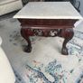 mahogany coffee table with beige marble top Image 4