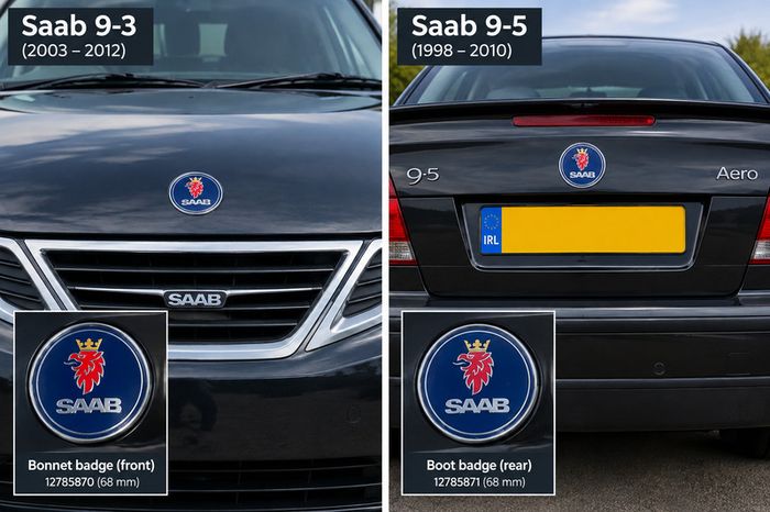 Saab 9-3 & 9-5 bonnet boot badge - FREE POST
