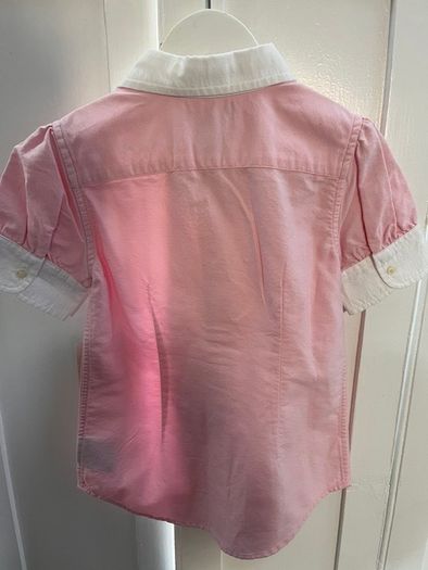 Ralph Lauren Pink Cotton Oxford Short-Sleeve Girls Shirt