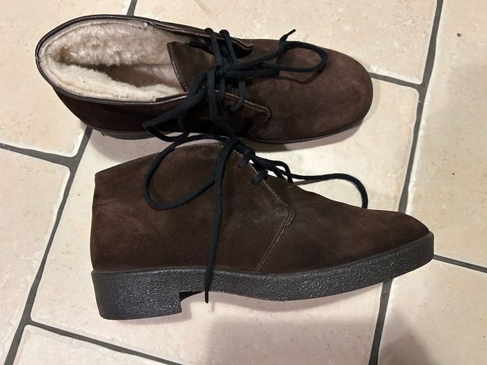 Morelands Sheepskin Lined Suede Shoes