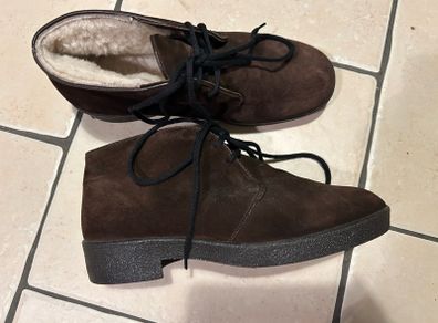 Morelands Sheepskin Lined Suede Shoes