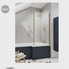 Brushed brass plated bath screen