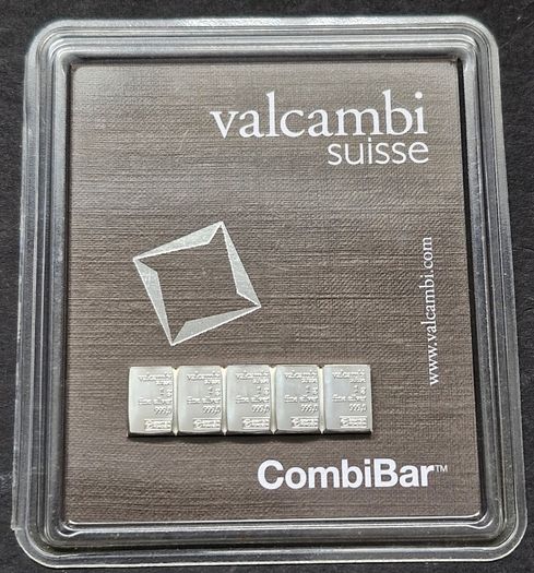 5 x 1 gram Silver Bar's (5 Grams) - Valcambi 999