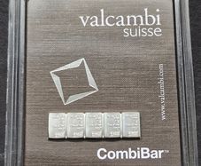 5 x 1 gram Silver Bar's (5 Grams) - Valcambi 999