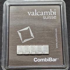 5 x 1 gram Silver Bar's (5 Grams) - Valcambi 999