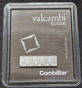 5 x 1 gram Silver Bar's (5 Grams) - Valcambi 999