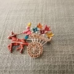 Marcasite and enamelled brooch 1950s
