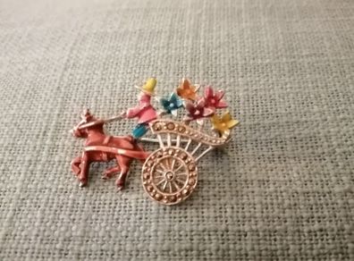 Marcasite and enamelled brooch 1950s