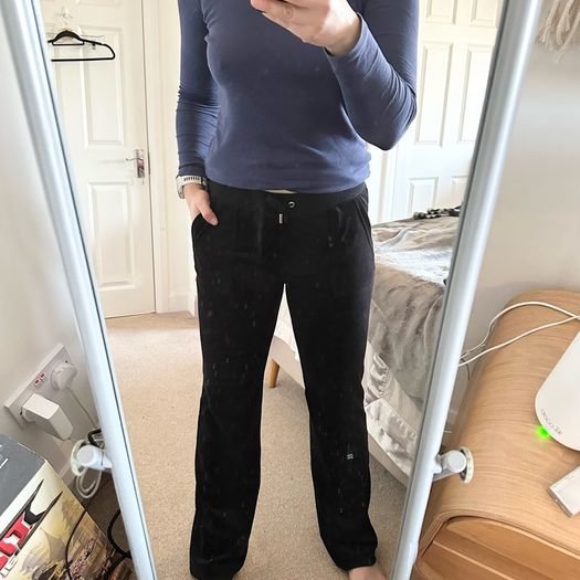Juicy Couture Black Velvet Joggers L