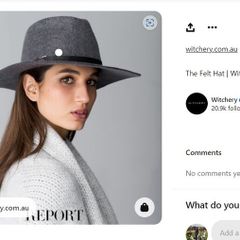 Witchery 100% Wool Grey Fedora - One Size