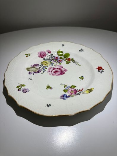 Antique Edme Samson Paris Cabinet Plate. Meissen Style, Rue Beranger. c.1873 to 1890