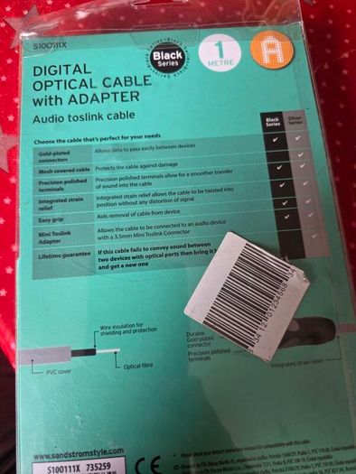 Brand New Digital Optical Cable with Adapter