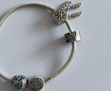 Pandora charm bracelet with assorted charms