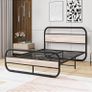 Double Bed Frame with Headboard,Oval-Shaped Platform Bed with Under-Bed Storage Image 4