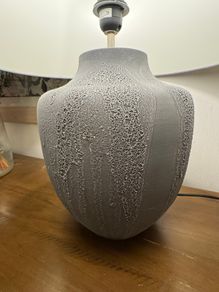 Grey Drip-Glaze Ceramic Table Lamp - Matching Pair