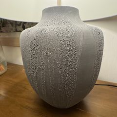 Grey Drip-Glaze Ceramic Table Lamp - Matching Pair