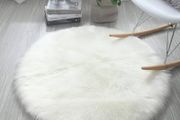 MULTIPLE SIZES AVAILABLE Faux Fur Rug Round Shape Shaggy Rugs Floor Carpet for Bedroom Living Room Kids Room, White/Diam 20 inch