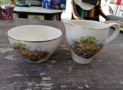Vintage Arklow pottery jug and sugar bowl