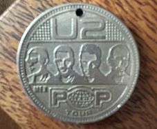 U2 Pop Tour Mexican Coin Pendant Keychain 1997 Concert Memorabilia