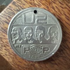 U2 Pop Tour Mexican Coin Pendant Keychain 1997 Concert Memorabilia