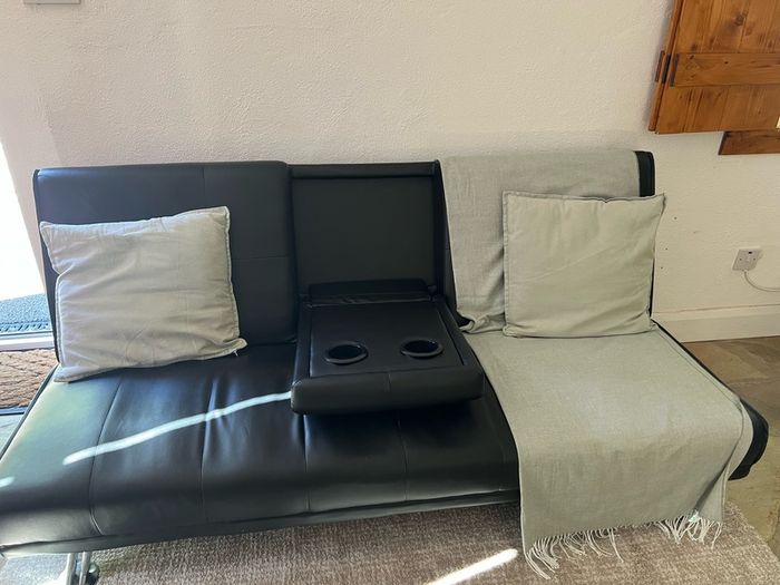 Sofa bed with cup holders