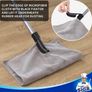 Pet Hair Removal Rubber Broom with Built in Squeegee, 2 in 1 Floor Brush for Carpet, 61 inch Adjustable Handle, includes One Microfiber Cloth Image 6