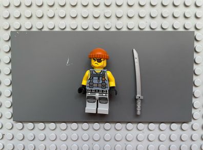 lego ninjago njo0380 Shark Army Thug minifigure - Tank Top, Large Knee Plates