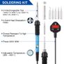 Soldering Iron Kit,WOWGO 60W Adjustable Temperature Welding Tools Set with 5 Soldering Tips,Digital Multimeter,Soldering Iron Stand,Tin Wire Tube,Desoldering Pump and Portable PU Tool Bag Image 8