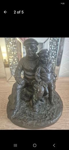 Rare Signed Jeanne Rynhart Limited Edition Bronze "Old Sailor & Boy" (E/750)