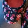 Wedge floral shoes suede effect Image 3