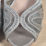 Womens Amy Huberman Bourbon Cluney Brown High Heels Stilettos  Silver Diamontes Size Uk 6.5 Eu 40 LIKE NEW Image 5