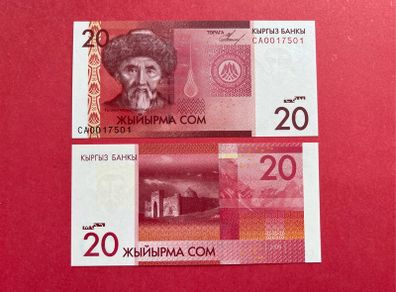 Kyrgyzstan  20 Som  1999.  ( uncirculated )