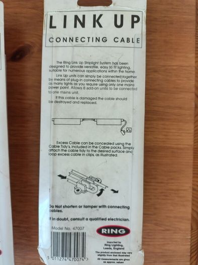 Five Connecting Cables 1 meter long. 5 for 9e. Only available until end of May.
