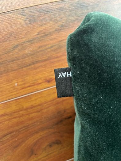 Green velvet cushion