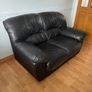 2 Seater Leather Look Black Sofa Image 7