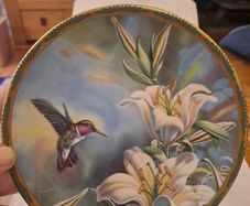 Pickard Collector Plate Hummingbird and Lilies