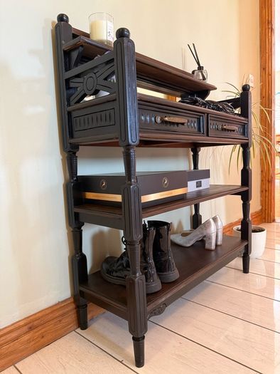 Bespoke Hand-Carved Mahogany Hallway Console Table / Vanity