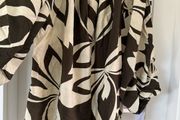 Stitch &amp; Pieces Brown &amp; Cream Leaf Print Blouse | Size 18 | BNWT