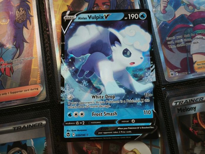 Alolan Vulpix V ! Ultra Rare ! from Silver Tempest Set ! 2022 ! Pokemon Card !