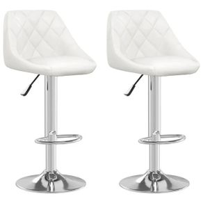 Bar Stools 2 pcs White Faux Leather