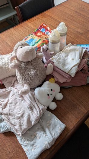free girl clothes and some toys