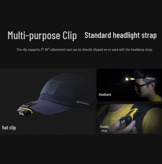 Nitecore NU11 Cap Light, intelligent LED torch for caps, 150 lumens