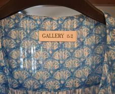 summer dress in blue and white. Wide fit . Easy crease free material.  Great for packing