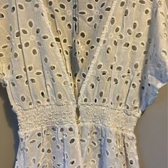 White broderie Maxi beach cover up/kaftan Size L 10 - 14 BNWT