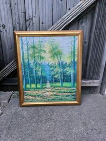 Forest oil painting